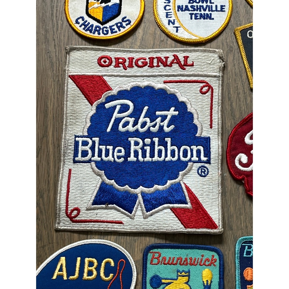 Lot of 29 Vintage Sew On Patches 1970's Beer Bowling Military NFL PBR Falls City - Picture 6 of 9
